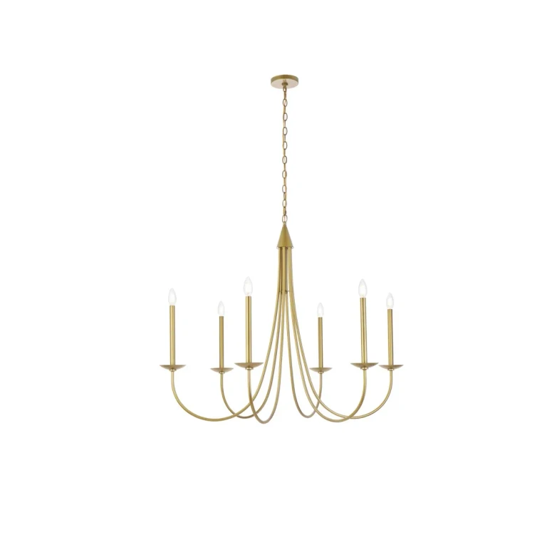 Brass Six Light Pendant from the Cohen Collection