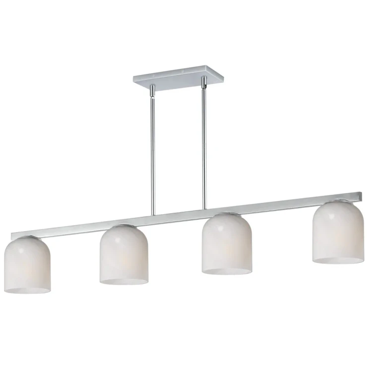 Polished Chrome Four Light Linear Pendant from the Scoop Collection