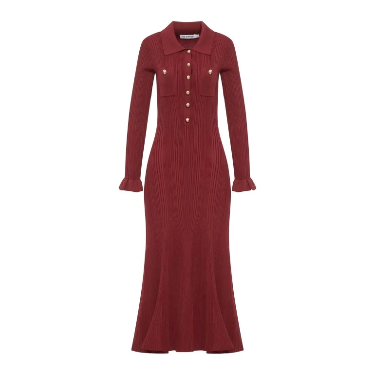 Self Portrait Robe Au Genou - Rouge