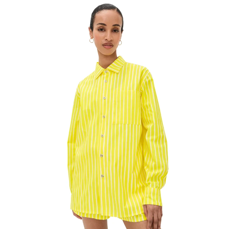 Marimekko Jokapoika Kioski Button Down Shirt YELLOW, WHITE XL