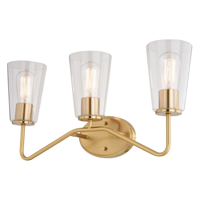 Muted Brass Bathroom Vanity Light from the Beverly Collection