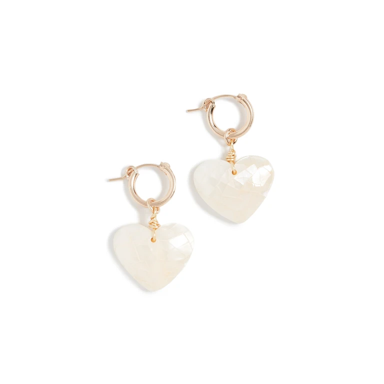 Brinker + Eliza Little Love Earrings Gold/Pearl One Size