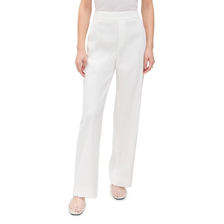 Vince High Rise Pull On Linen Pants Off White XL