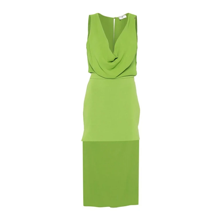 Elisabetta Franchi Robe Au Genou - Vert