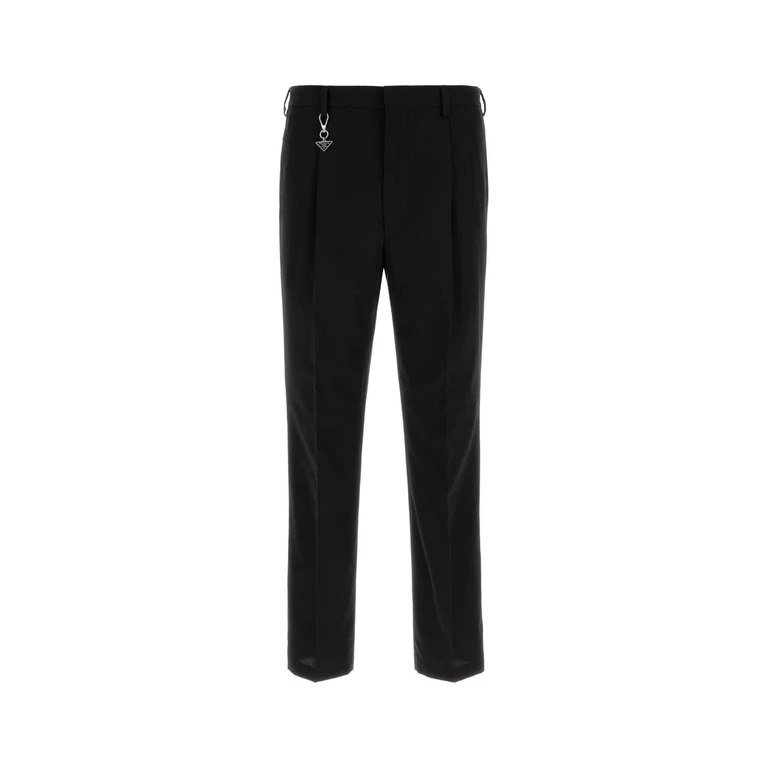 Prada Black Cotton Pant Nero Exterior: Pantaloni - Men