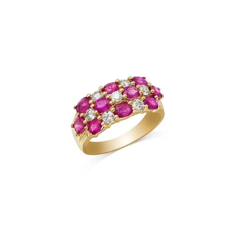 Bloomingdale's Fine Jewelry Ruby & Diamond Ring in 14K Yellow Gold