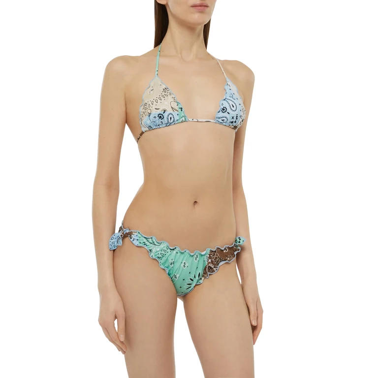 Mc2 Saint Barth Sarius Triangle Classic Bikini With Bandanna Print - Women
