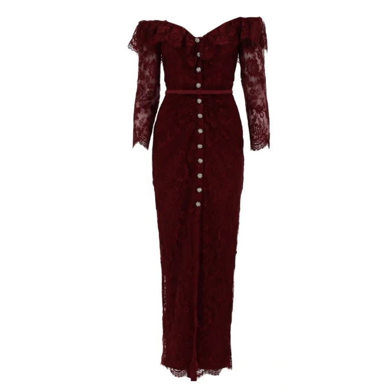 Dress Woman color Burgundy (RS26188XBUBURGUNDY)