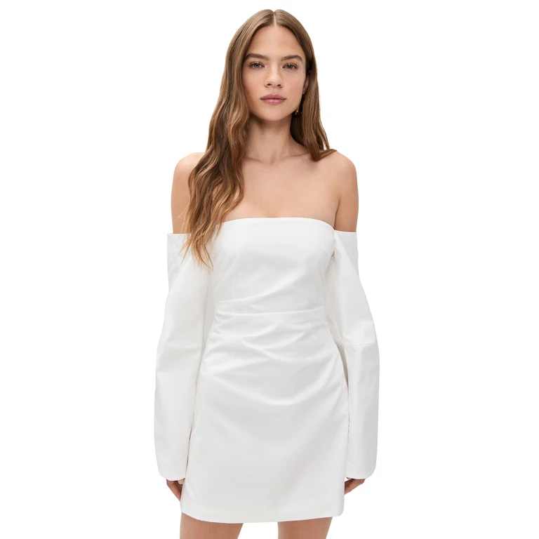 SIR. Martina Sleeved Mini Dress Ivory 4