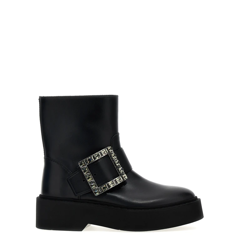 Roger Vivier Black Calfskin Ankle Boots - Women