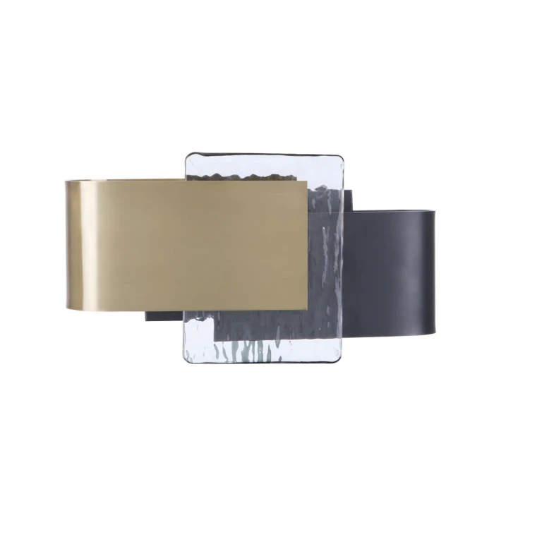 Harmony Wall Sconce in Flat Black with Satin Brass