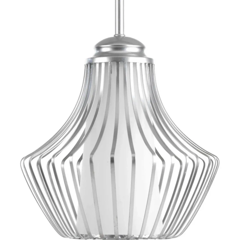 Metallic Silver One Light Pendant from the Finn Collection