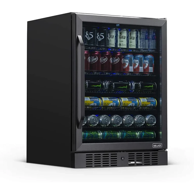 New Air 24" Built-in 177 Can Beverage Fridge - Black Stainless Steel