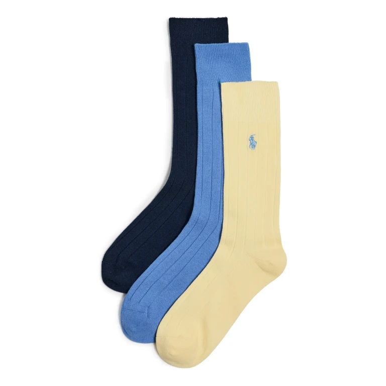 Polo Ralph Lauren Cotton Rib Socks 3 Pack Sftbl 10-13