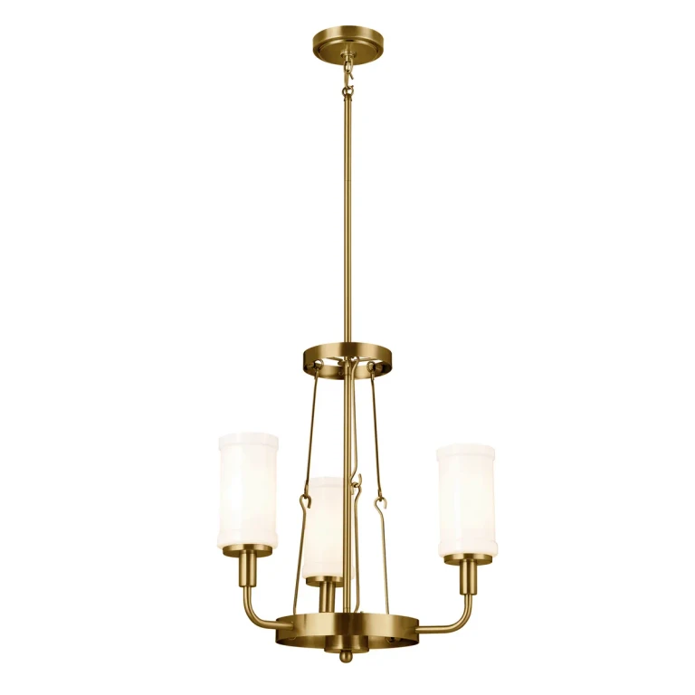 Vetivene 3-Light Transitional Chandelier in Natural Brass