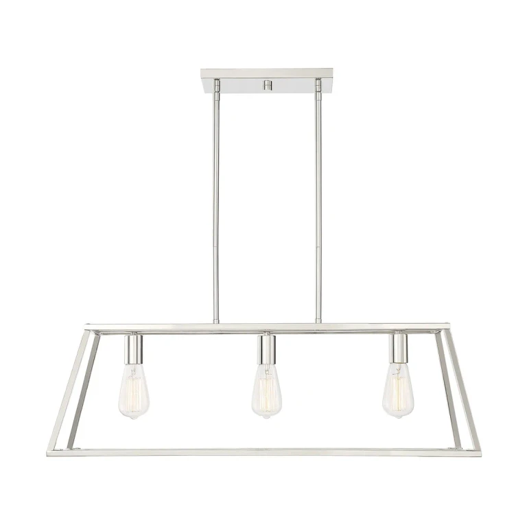 Savoy House Denton 3-Light Linear Chandelier in Polished Nickel