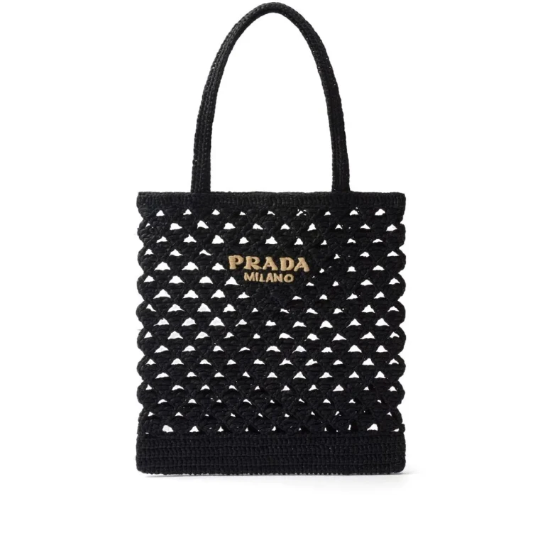 Prada 编织钩针托特包
