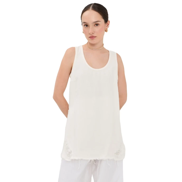 DARKPARK Ivy Tencel Denim Tank Top Washed White L