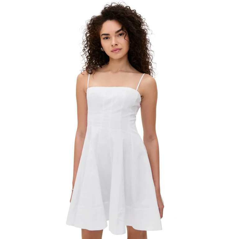 STAUD Wylie 迷你连衣裙 白色