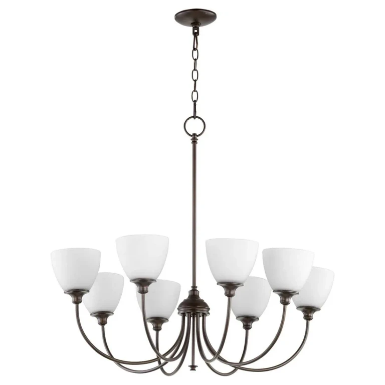 Quorum Celeste 8-Light 29" Transitional Chandelier in Oiled Bronze
