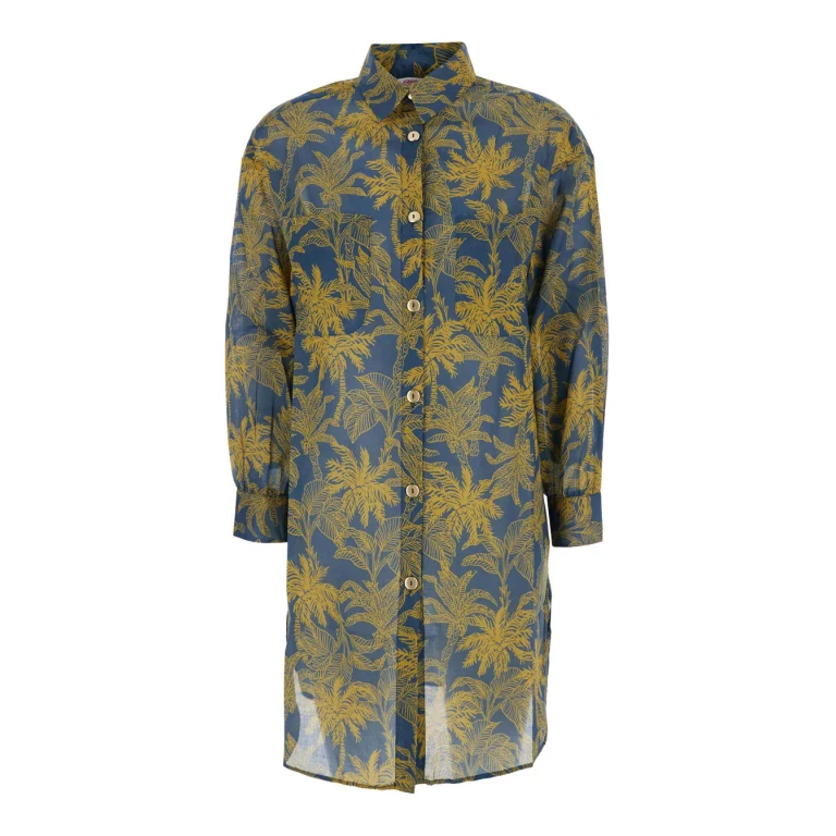 Eres exotisme Multicolor Shirt With Classic Collar And All-over Print In Cotton For Women