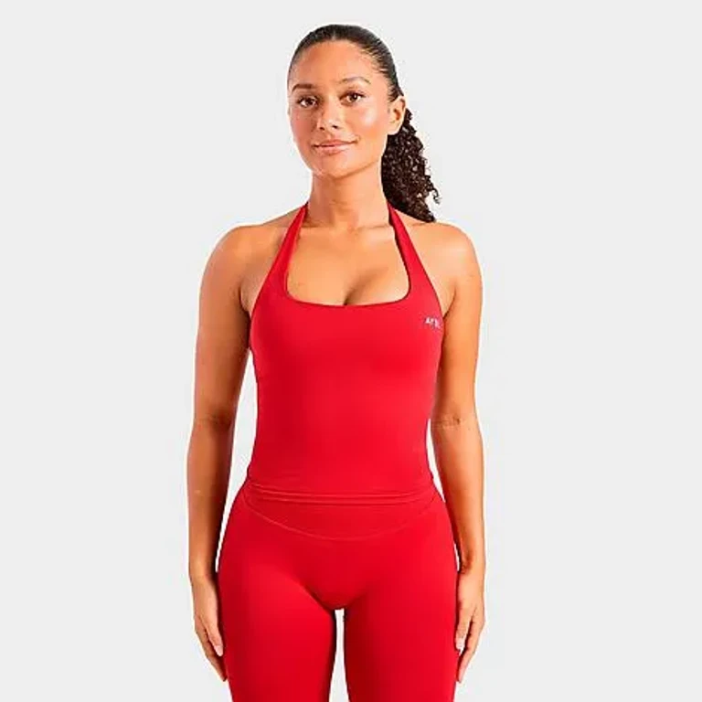 Women's Enhance Seamless Halterneck Tank Top in Red