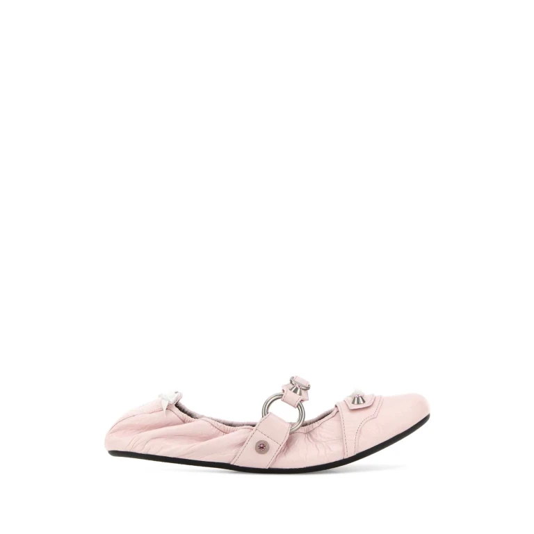 Balenciaga Pink Leather City Ballerinas
