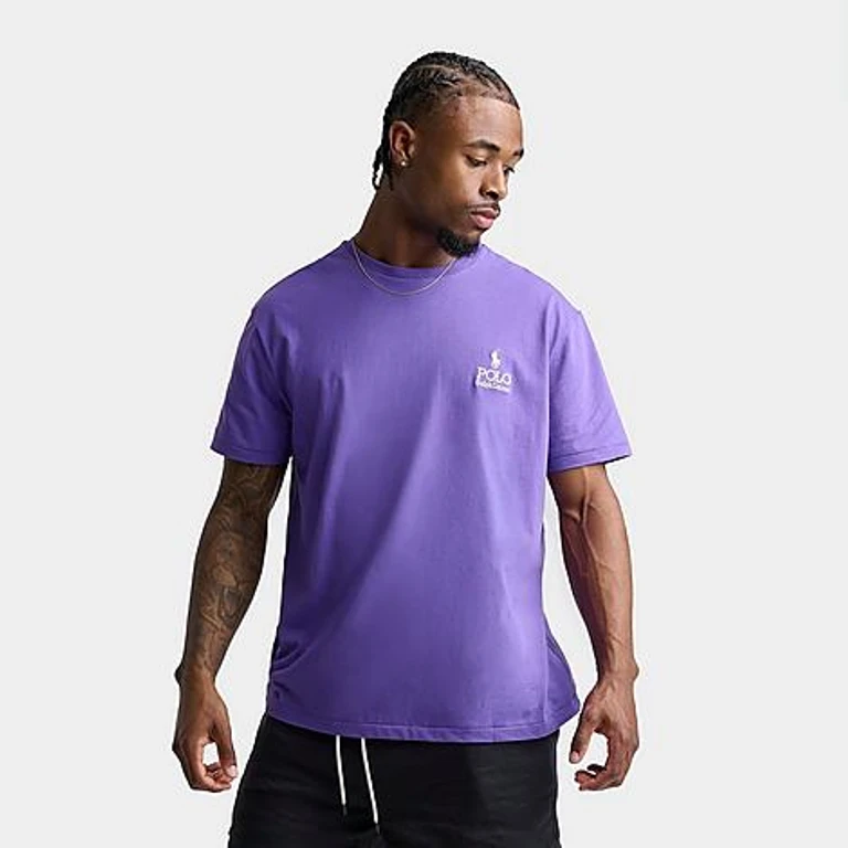 Polo Ralph Lauren Men's Stacked Logo Jersey T-Shirt in Cabana Purple Size: Small