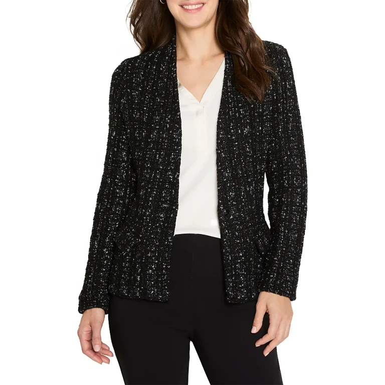 Nic+Zoe Metallic Grid Knit Jacket