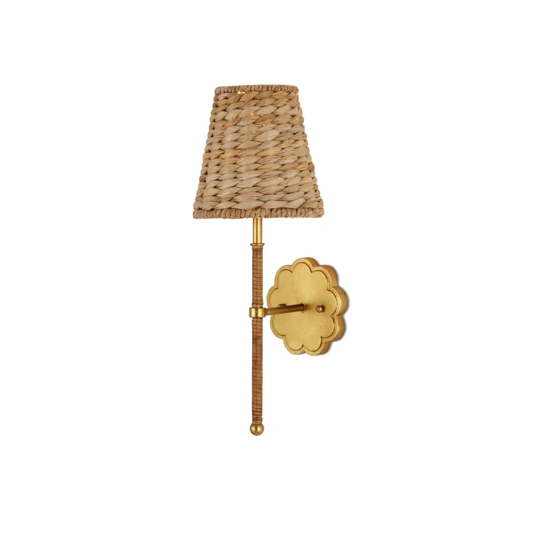 Contemporary Gold Leaf Natural LED Wall Sconce from the Savoie Collection