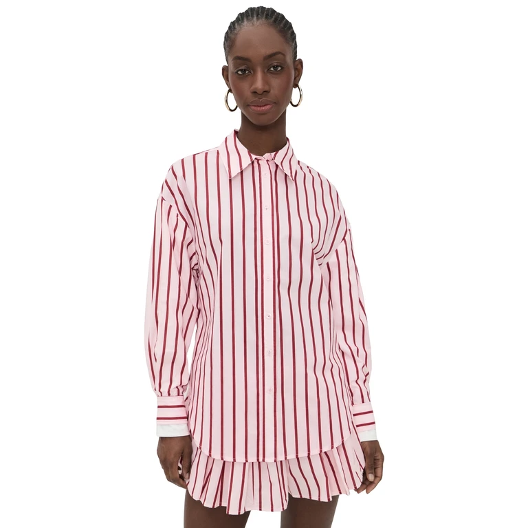 Line & Dot Vivee Button Down Shirt Pink M