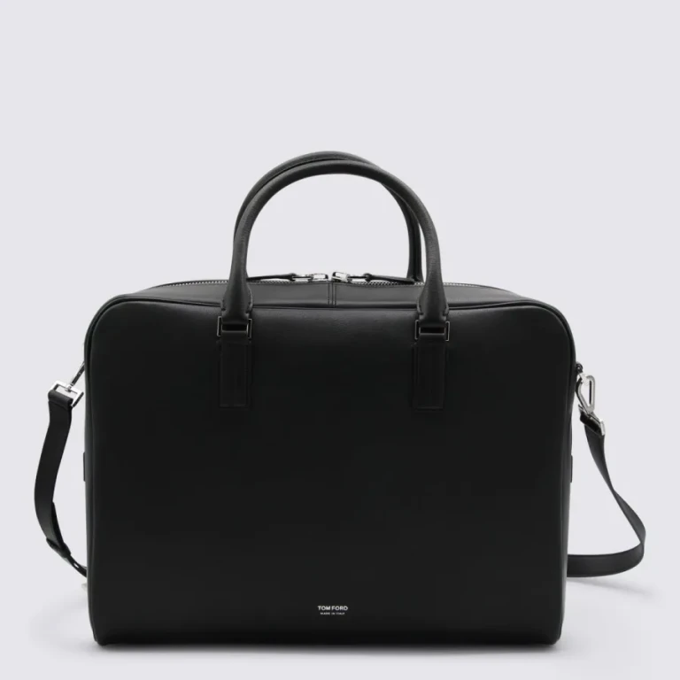 Tom Ford Black Leather Top Handle Bag