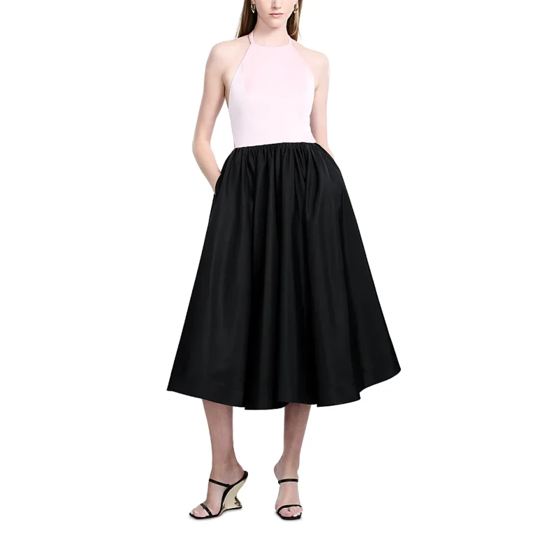 Bcbgmaxazria Halter Neck Midi Dress