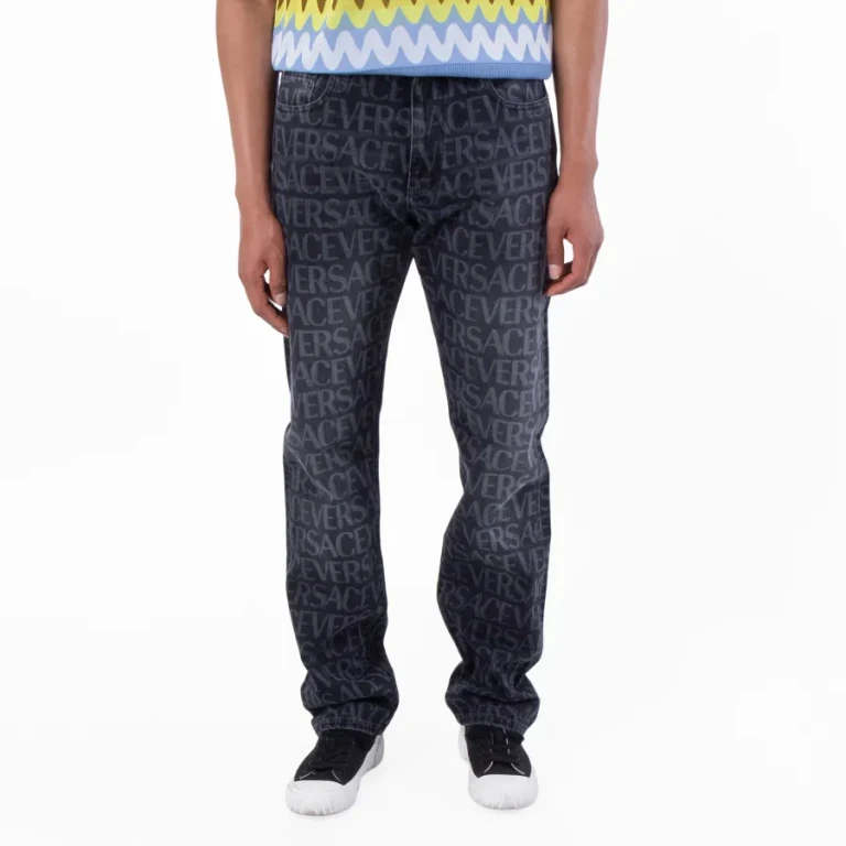 Versace All-Over Logo Denim Jeans