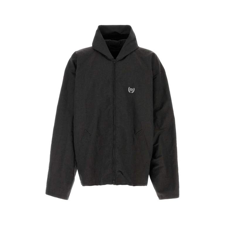 Balenciaga Slate Linen Blend Jacket Black Giacche E Gilet - Men