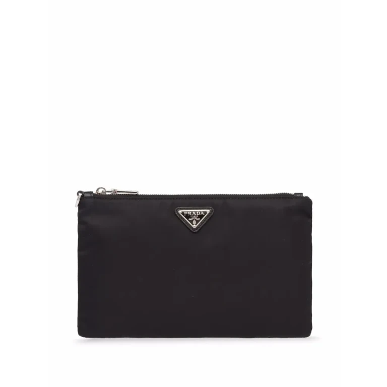 Necessaire Prada em Re-Nylon e couro Saffiano