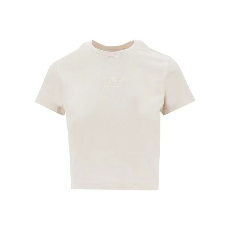 Maison Kitsuné Poetic Script プリント クロップドTシャツ