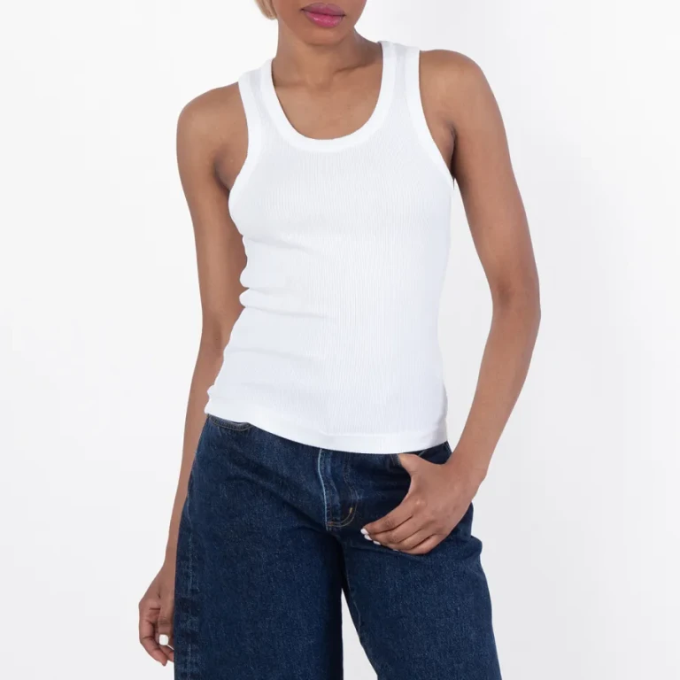 Agolde White Organic Cotton Poppy Tank