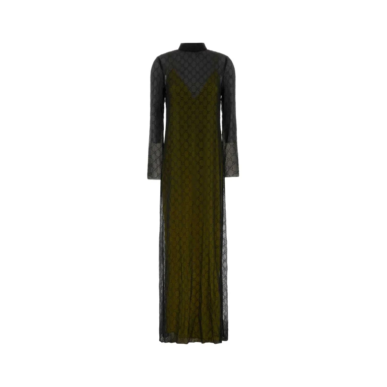 Gucci Black Georgette Long Dress