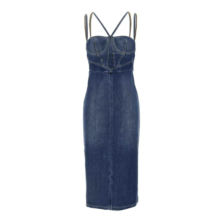 Nensi Dojaka Robe Au Genou - Bleu (NDSS25DEN020BLUEWASH)