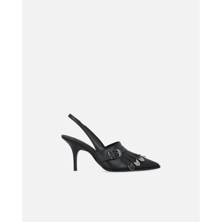 Pinko Slingbacks en cuir avec détails sellerie