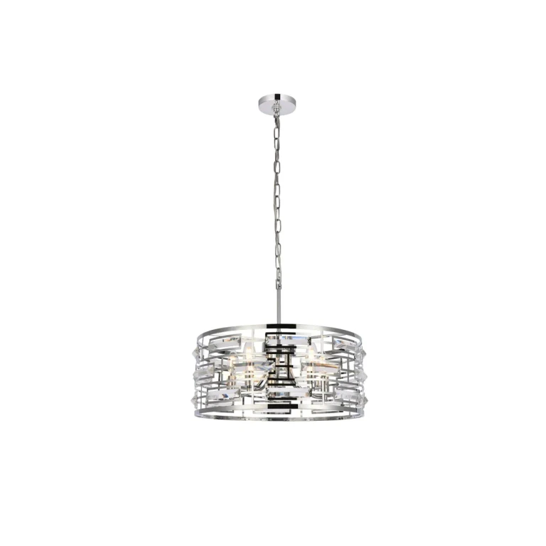 Chrome Five Light Pendant from the Kennedy Collection