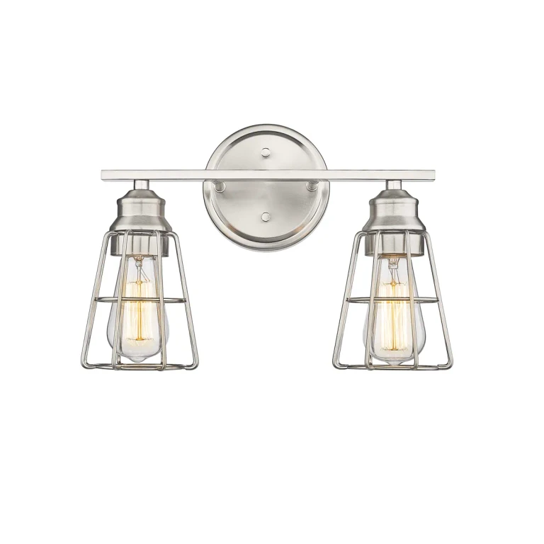 Brushed Nickel Two Light Vanity from the Collection