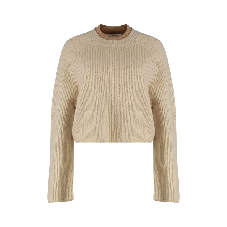 Max Mara Wool And Cashmere Jersey With A Ribbed Knit