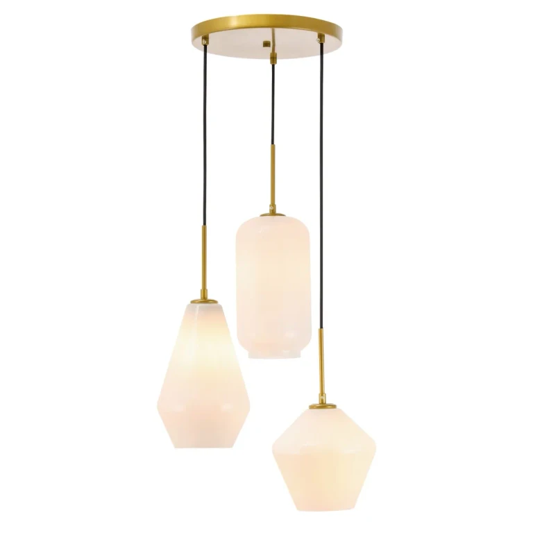 Brass Three Light Pendant from the Gene Collection