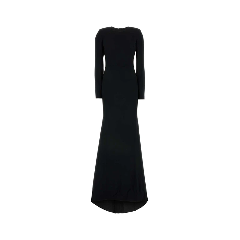 Gucci Black Crepe Long Dress Exterior: Acetate Viscose Abiti Lunghi - Women