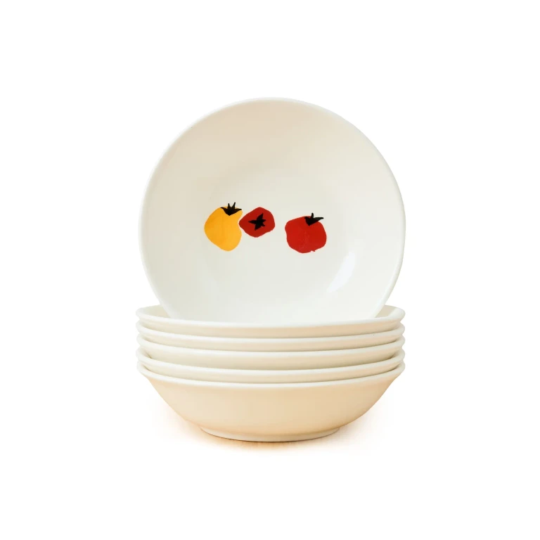 Zafferano Tomato Deep Plate Set of 6 Tomato One Size