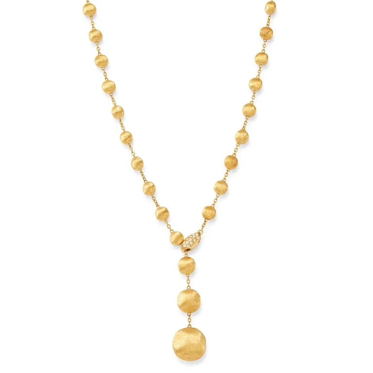 Marco Bicego 18K Yellow Gold Africa Diamond Y Necklace, 16.75