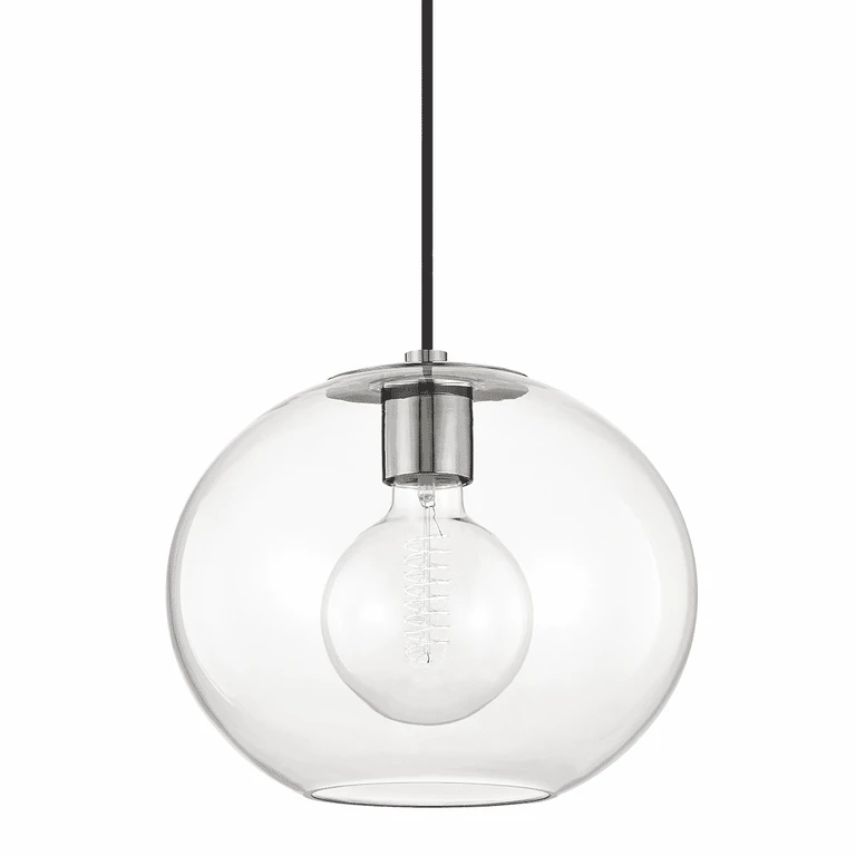 Polished Nickel One Light Pendant from the Margot Collection