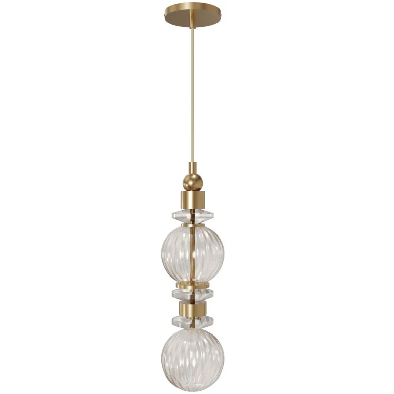 Aged Brass LED Pendant from the Avra Collection